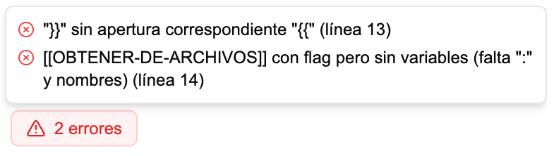 Verificación en edición de plantillas